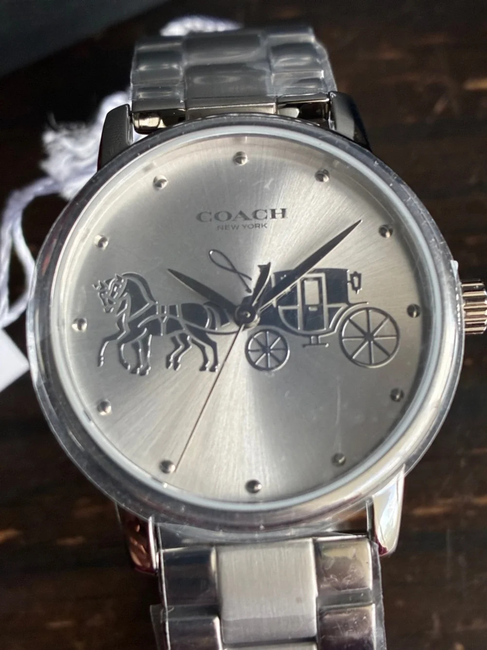 Coach Silver-Tone Linked Bracelet Watch Band